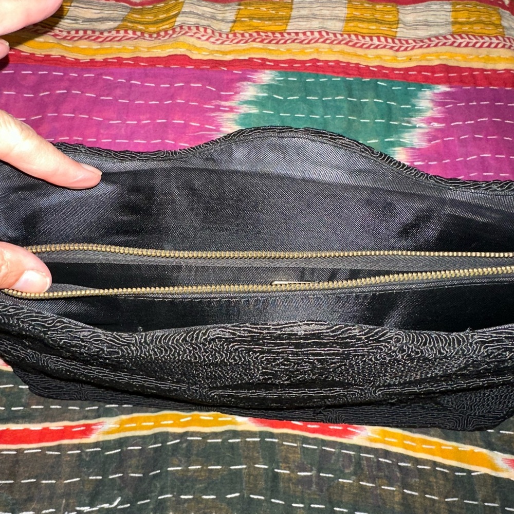 Vintage 1940s corde Black Clutch Bag - Picture 6 of 6